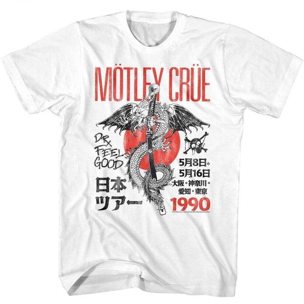 Motley Crue Dr Feelgood Japan Tour 90 T Shirt Rising Sun Heavy Metal Rock